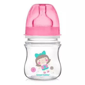 Бутылочка Canpol EasyStart Toys антиколиковая, PP, 0+, 120 мл, 35/220, розовая