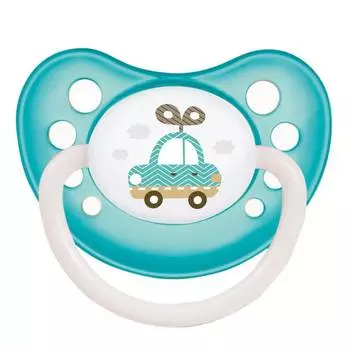 Canpol Пустышка анатомическая Toys силиконовая, 0-6 месяцев, цвет бирюзовый, 23/256