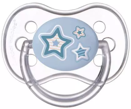 Canpol Пустышка круглая born baby силиконовая, 6-18 месяцев, цвет голубой, 22/563