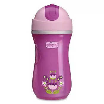 Чашка-поильник Chicco Sport Cup с трубочкой, 14 мес.+, 266 мл, розовая