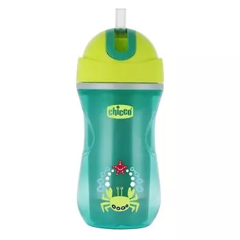 Чашка-поильник Chicco Sport Cup (трубочка), 1 шт., 14 мес.+, 266 мл, зеленый