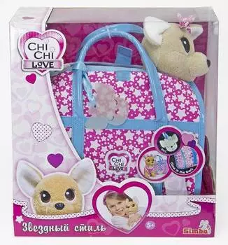 CHI CHI LOVE Мягкая игрушка Собачка Звёздный стиль с сумочкой, 5893115