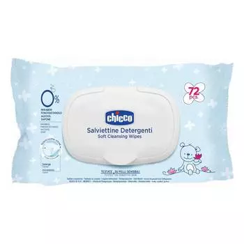Chicco Влажные очищающие салфетки 72 шт., 0м+ (с клапаном)