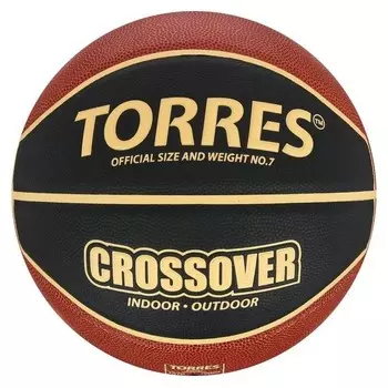 Мяч баск. "Torres Crossover" арт.b32097, р.7,пу-комп, нейлон. корд, бут.камера, тем. черно-о