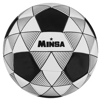 Мяч футбольный Minsa, размер 5, PU, вес 368 гр, 32 панели, 3 слоя, машинная сшивка