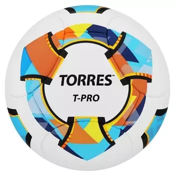 Мяч футбольный Torres T-pro, размер 5, 14 панелей, Pu-microf, 4 подслоя, термосшивка, цвет белый
