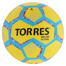 Мяч футзальный Torres Futsal BM 200, размер 4, 32 панели, Tpu, 4 подкладочных слоя, цвет желтый/зелёный