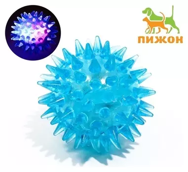 Мяч светящийся мини для кошек, Tpr, 3,5 см, голубой