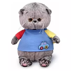 Мягкая игрушка Басик Baby в футболке с машинкой, 20 см