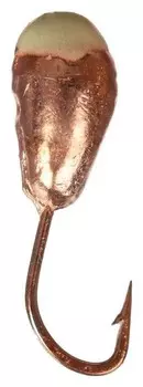 Мормышка «Капля» с отверстием, цвет Copper Plated, с фосфорной пяткой, D=4, 5 шт.