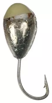 Мормышка «Капля» с отверстием, цвет Silver Plated, с фосфорной пяткой, D=6, 5 шт.