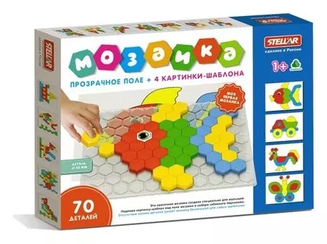 Мозаика с прозрачным полем, диаметр 40 мм, 70 деталей