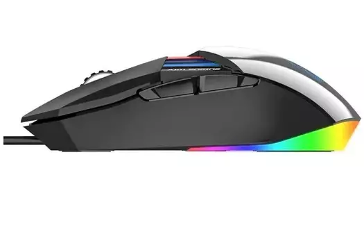 Мышь Dareu A970 игровая проводная Black Knight (черный с глянцевым покрытием), DPI 800/1600/2400(Default)/6400/18000, подсветка RGB