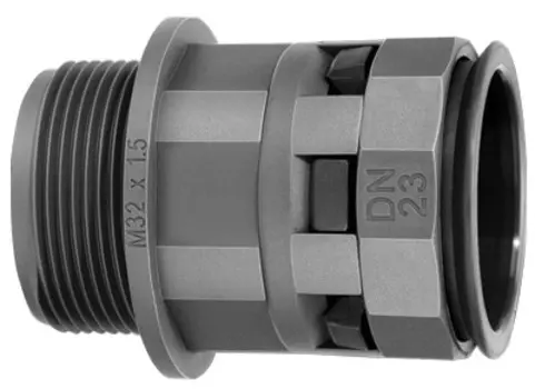 Муфта DKC PAM36M50N труба-коробка DN 36 мм, М50х1,5, полиамид, цвет черный, "Octopus"