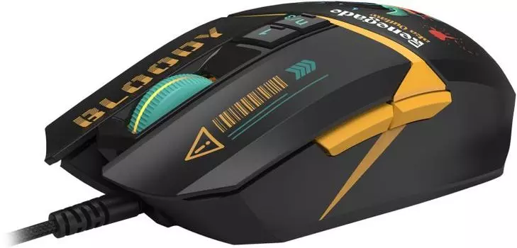 Мышь A4Tech Bloody W63 Max Renegade черная/рисунок оптическая (12000dpi) USB (2000318)