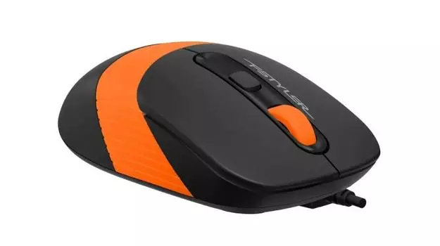 Мышь A4Tech FM10S USB ORANGE черная/оранжевый оптическая (1600dpi) silent USB (4but) 1929945