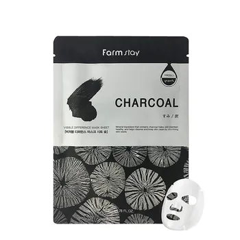 FARMSTAY Маска тканевая с углем для лица / VISIBLE DIFFERENCE MASK 23 мл