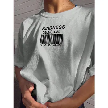 Женская футболка с круглым вырезом и принтом букв KINDNESS S