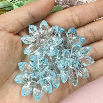 Акриловый кристалл цветок лотоса DIY ювелирные аксессуары прозрачные свободные бусины материалы из бисера 31 мм ювелирные изделия для изготовления браслетов и сережек 5 шт. жёлтый