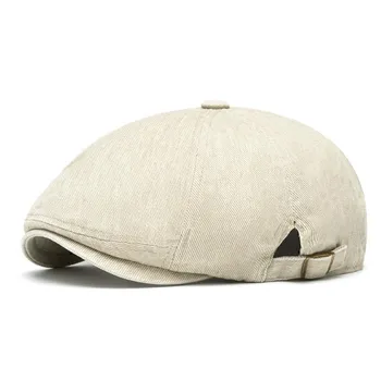 Newsboy Hat Women s Solid Color Vintage Octagonal Cap Men s Cap чёрный