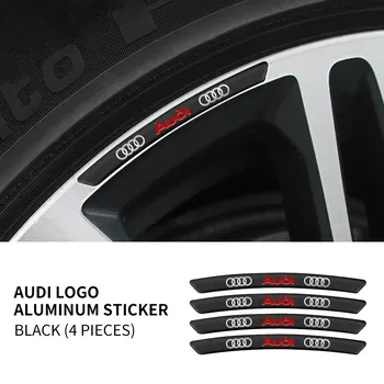 4 шт., алюминиевые автомобильные Значки для Audi QUATTRO S Line Q3 Q5 Q7 RS3 RS4 RS5 A3 A4 B5 B7 B9 8p 8V