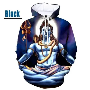 Модные толстовки с принтом Shiva 3D, весна-осень, уличные, с длинным рукавом, мужские, женские, повседневные, уличные, свободные, свитера S