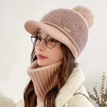 Женская осенне-зимняя меховая шапка из кролика 54-58CM хаки