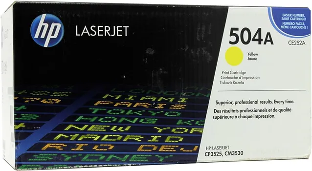Картридж лазерный HP 504A/CE252A, желтый, 7000 страниц, оригинальный для HP Color LaserJet CM3530 / CM3530fs / CM3525dn / CM3525n / CP3525x