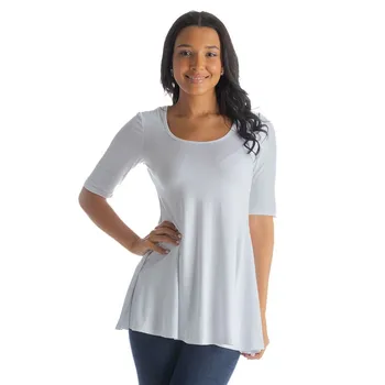 Женская свободная туника с рукавами до локтя 24Seven Comfort Apparel, белый