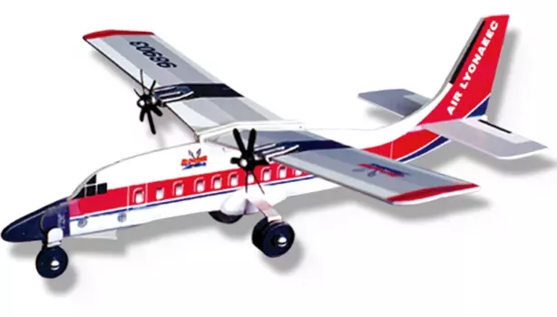 Самолет LYONAEEC Glider E "Short 360 - 300", 28 см, белый/красный (98903)