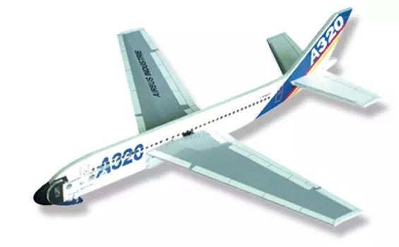 Самолет LYONAEEC Power Launch Glider "A320", 29 см, белый (95809)