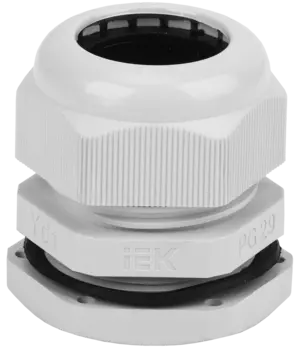 Сальник IEK PG29, диаметр кабеля 18-24мм IP54, пластик, серый ( YSA20-25-29-54-K41)