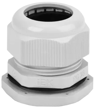 Сальник IEK PG36, диаметр кабеля 24-32мм IP54, пластик, серый (YSA20-32-36-54-K41)