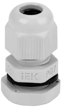 Сальник IEK PG7, диаметр кабеля 5-6мм IP54, пластик, серый (YSA20-06-07-54-K41)