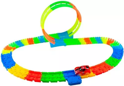 Игрушка 1Toy Гибкий трек со светодиодными лампами 81 деталь
