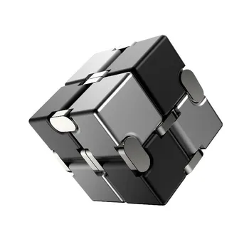 Металлический сплав AL Fidget Infinity Cube, гаджеты, игрушки для взрослых, волшебный куб для снятия стресса, тревоги Folded-4x4x4cm серебряный