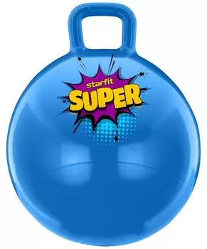 Мяч-попрыгун Star Fit GB-0401, Super, 45 см, 500 гр, с ручкой, голубой, антивзрыв