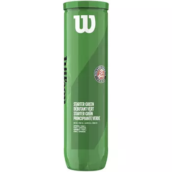 Мяч теннисный Wilson Roland Garros WRT147500, 4 мяча в пласт.банке, зеленый