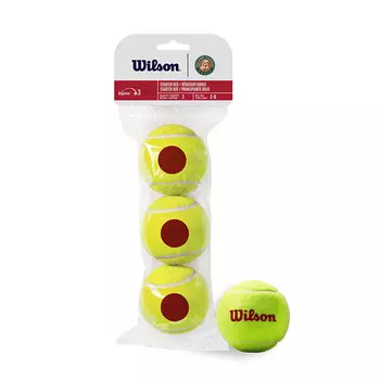 Мяч теннисный Wilson Roland Garros WRT147600, 3 мяча в упаковке, красный
