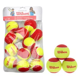 Мяч теннисный Wilson Starter Red WRT137100, 12 мячей, желто-красный