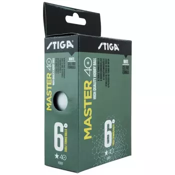 Мяч для настольного тенниса Stiga Master ABS 1*, 6 шт 1111-2410-06 белый