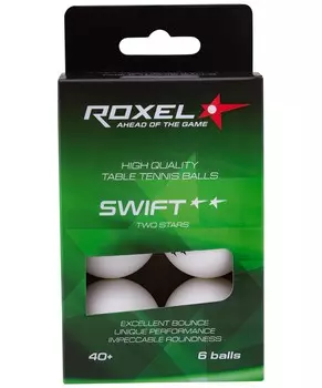 Мячи для настольного тенниса Roxel 2* Swift, 6 шт, белый