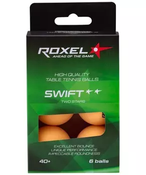 Мячи для настольного тенниса Roxel 2* Swift, 6 шт, оранжевый