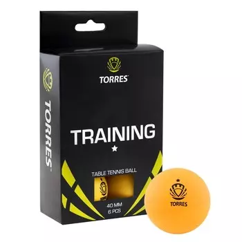 Мячи для настольного тенниса Torres Training 1* 6 шт TT0015 оранжевый
