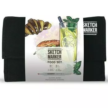 Набор маркеров Sketchmarker Food Set 24 шт + сумка органайзер