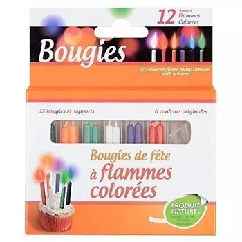 Набор свечей для торта "Bougies a flammes colorees"