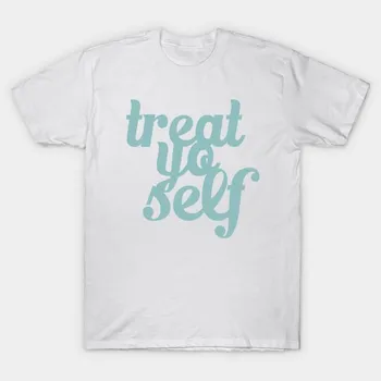 Футболка женская Treat Yo Self Parks And Rec Harajuku Print Kawaii футболка летняя женская футболка с коротким рукавом топ футболка S розовый