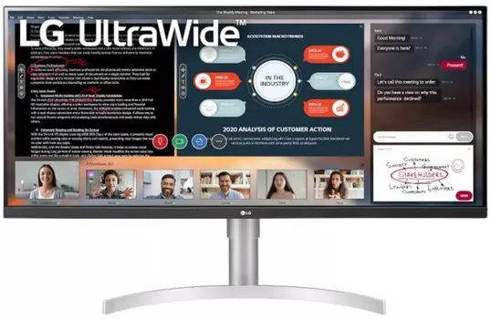 Монитор 34" LG UltraWide 34WN650-W бело-черный