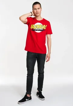 Футболка Logoshirt "Bazinga - The Big Bang Theory", с классным принтом спереди, красный