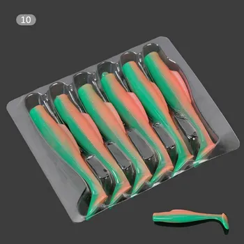 6шт Tpr мягкая приманка 8 см резиновая рыболовная приманка Shad приманки для плавания силиконовая приманка